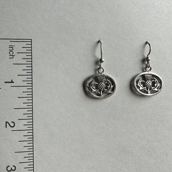Vintage 925 Sterling Earrings Silver Artisan Floral Filigree Handcrafted Dangle - Picture 2 of 3